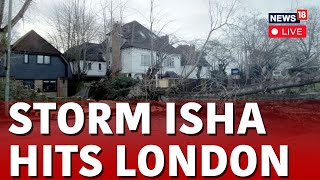 Storm Isha At London Heathrow Airport  Storm Isha Hits London Live  UK News Live  News18  N18L [upl. by Naired]