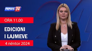 4 Nëntor 2024 Edicioni i Lajmeve ne News24 ne studio Nisida Tufa Ora 1100 [upl. by Winnifred296]