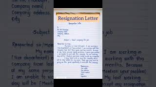 Resignation LetterResignation letter for job resignation shortsletter [upl. by Owiat]