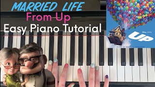 Married Life from Up  Easy Piano Tutorial [upl. by Yddor]