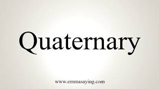 How To Pronounce Quaternary [upl. by Alida]