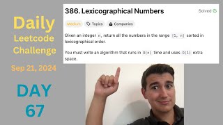 Daily LeetCode Challenge Day 67 Lexicographical Numbers [upl. by Novets]