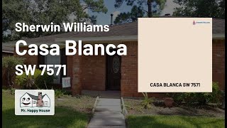 Paint Color Review Sherwin Williams Casa Blanca SW 7571 on Exterior of Home  Mr Happy House [upl. by Ynatirb]