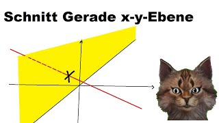 Schnitt von einer Gerade mit der XYEbene bestimmen in der Vektorgeometrie [upl. by Ymassej]