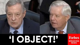 DRAMATIC MOMENT Durbin Refuses Grahams Point Of Order Before Supreme Court Probe Subpoenas Vote [upl. by Elsworth]