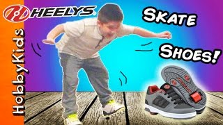 Heelys SKATE Shoes Review with HobbyKids [upl. by Ahseiym]