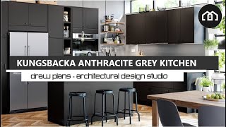 KUNGSBACKA Anthracite Grey Kitchen  Made From Recycled Plastic amp Wood  IKEA Kitchens shorts [upl. by Acsirp]