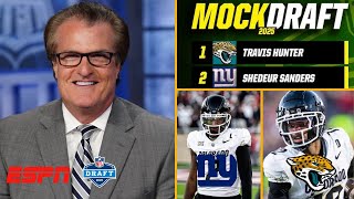 ESPN quotBreaking Downquot 2025 NFL Mock Draft Jaguars draft Travis Hunter Giants draft Shedeur Sanders [upl. by Bettina8]