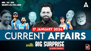 Big Surprises 🎁  17th January 2024 Current Affairs by Ashish Gautam Sir  Adda247 [upl. by Paton]