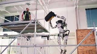 Watch Boston Dynamics’ humanoid robot Atlas jump grab throw and do a multiaxis flip [upl. by Acisseg]