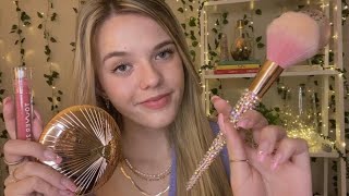 ASMR Long Nails amp Makeup Triggers 💋 tingly taps lipglosses lids serums blinged brushes etc [upl. by Parsaye]