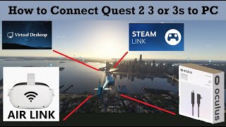 How to Connect Meta Quest 3 3s amp 2 to PC to Play PCVR Games Like Microsoft Flight Simulator 2024 [upl. by Jasmina]