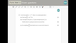 ALevel maths June 2019 Question 12 Paper 1 OCR [upl. by Anytsirk]