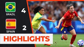 Brazil vs Spain Womens Olympic Football 2024 SemiFinal Highlights 42 [upl. by Dinnie]