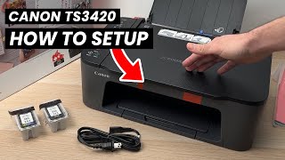 How to SETUP Canon Pixma TS3420 Printer Install Ink Paper WiFi Connect Scan [upl. by Nhguavaj324]