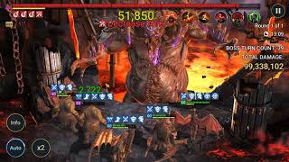 Raid Shadow Legends Double Maneater  MaShalled  Seeker  Drako  128mln damage UNM Clan Boss [upl. by Aliakam]