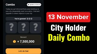 City holder combo today 13 November  City holder daily combo  city holder combo today [upl. by Meeka991]