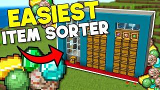 Easiest Item Sorter Minecraft Bedrock 121 [upl. by Eph]