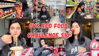 CVS FOOD CHALLENGE RED FOOD ONLY UNDER 10 DOLLARS [upl. by Serle]