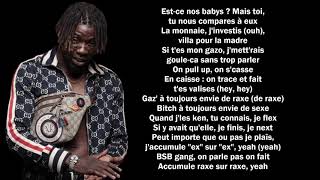 Koba LaD ft Gazo Daddy chocolat Paroles Lyrics [upl. by Airreis]