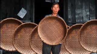 The process of weaving grain sieves with bamboo [upl. by Raychel]