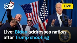 Live Biden gives speech after Trump shooting  DW News [upl. by Akimal391]