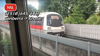 Glitching doors closing announcement SMRT  KSF C151B 645646 Canberra » Khatib [upl. by Leafar]