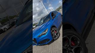 This Misano Blue Stelvio Veloce is a rockstar 💙🖤 alfa stelvio suvs bluecar italiancooking [upl. by Corrina]