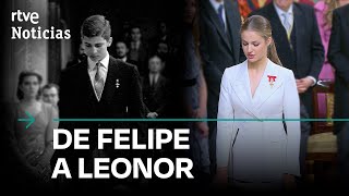 LEONOR vs FELIPE VI Comparamos la JURA de la PRINCESA con la de su PADRE hace 37 AÑOS  RTVE [upl. by Argile]