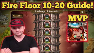 Fire Tower Floor 10  20 Guide  Challenge of Ascension CoA  Summoners War [upl. by Idonna739]