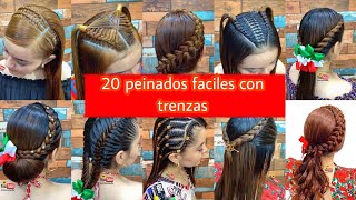 20 peinados faciles y rápidos con trenza para este 2023  niñas o juvenil [upl. by Gillman]