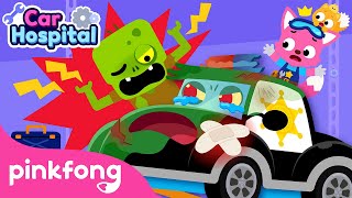 HELP The Zombie Police Car is Broken  Car Town  Car Hospital  Veo Veo  Pinkfong Car Story [upl. by Peterman]