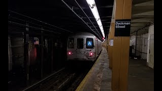 IND 8th Avenue Line Brooklyn Bound R32 amp R46 A Train  Dyckman Street [upl. by Vezza]