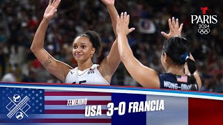 Highlights Voleibol USA vs Francia 30  Juegos Olímpicos París 2024  Telemundo Deportes [upl. by Katie]