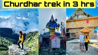 Vlog 161  Churdhar trek 3 hrs me pahuche churdhar Sabse asan rasta [upl. by Aaronson895]