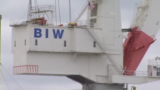 Navy shipbuilders union approves 3year labor pact at Bath Iron Works [upl. by Iramo864]