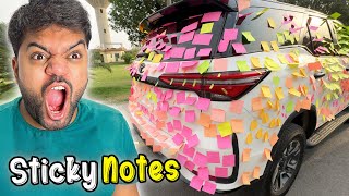 Meri Gari Par Sticky Notes Prank Ho Geya 😱  Sticky Notes Car Prank Gone Wrong 😡 [upl. by Hochman16]