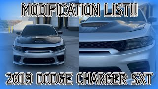 2019 Dodge Charger SXT MOD LIST FUTURE PLANS FOR CUSTOM 1 OF 1 BUILD [upl. by Enaillil]