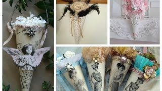 Tussie Mussie Vintage Decor Ideas  Shabby Shic Crafts Inspiration  Paper Cone Crafts Ideas [upl. by Cecelia]