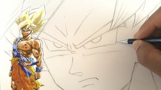 Comment dessiner GOKU SSJ facilement DBZ [upl. by Nahtaneoj]