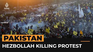 Clashes as Pakistanis protest over Hezbollah leader’s killing  AJ shorts [upl. by Eluk635]