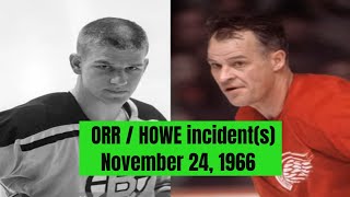 Gordie Howe  Bobby Orr incident at Boston Garden in November 1966 196667 NHL season [upl. by Honora757]