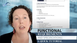 Functional Requirements and Specifications A Quick Tutorial [upl. by Samled]