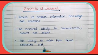 Benefits of Internet in English  Internet Benefits  Internet  Handwriting  PV STUDYWRITE [upl. by Tommie]