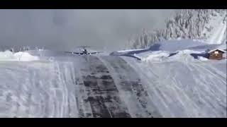 Courchevel PC12 Landing Contaminated Runway￼ [upl. by Oconnor858]