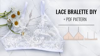 Easy Bralette DIY for beginners Sewing pattern bralette PDF [upl. by Nylatsirhc]