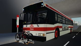 TTC  1996 Orion V ExCNG 7044 Route 57 Midland to Kennedy Station [upl. by Pruchno934]