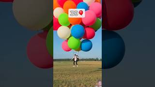 How Many Balloons Does It Take To Fly ballooning balloonist crazyfly dayfly mrbeast [upl. by Nonad]