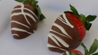 How To Make Chocolate Dipped Strawberries Drizzled With White Chocolate For Valentines Day [upl. by Kirtley462]