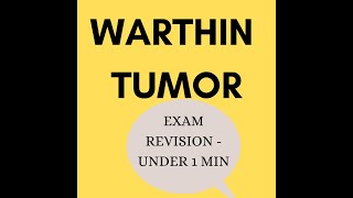 WARTHINS TUMOR I EXAM QUICK REVISION IN 1 MINUTE I SALIVARY GLAND TUMORS I DENTAL I MEDICAL shorts [upl. by Notneuq]